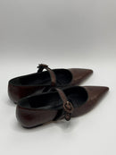 Sapatilha Bico Fino Croco Marrom - Claudia Albuquerque Shoes