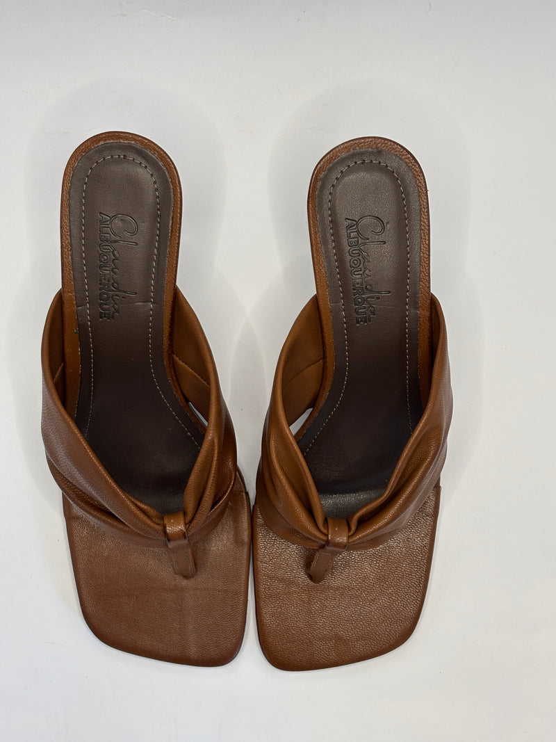 Tamanco Pelica Marrom- Claudia Albuquerque Shoes