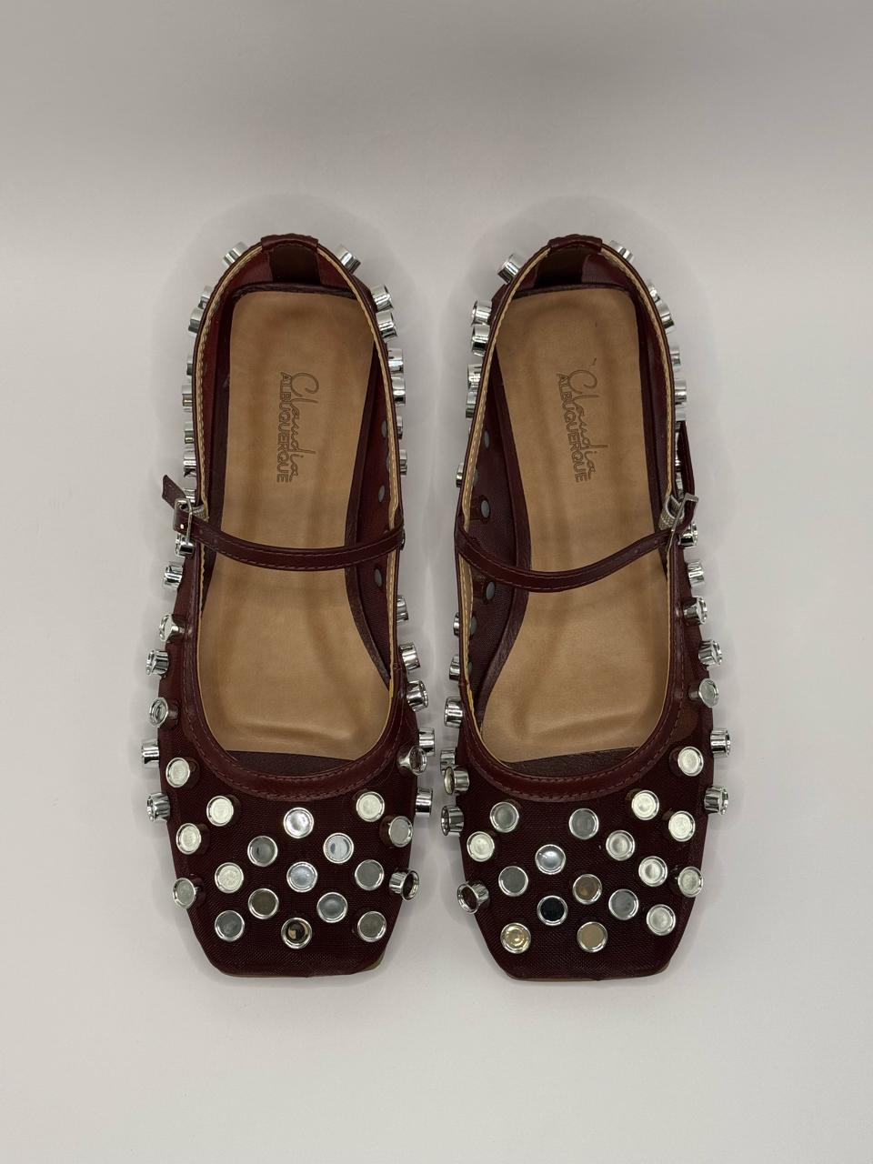 Sapatilha Manoela Merlot - Claudia Albuquerque Shoes