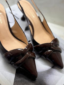 Slingback Íris Couro Verniz Show Red Toast - Guilhermina Shoes